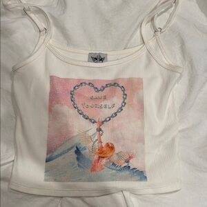 Boys Lie White Tank Top with Graphic Print